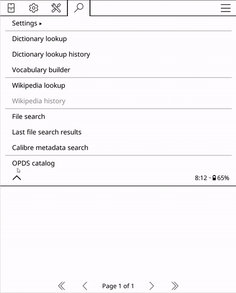 Browsing the Later.Ink catalog in KOReader, downloading a saved article, and reading it as an EPUB with images.